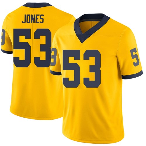 Trente Jones Michigan Wolverines Youth NCAA #53 Maize Limited Brand Jordan College Stitched Football Jersey IZY1354YT